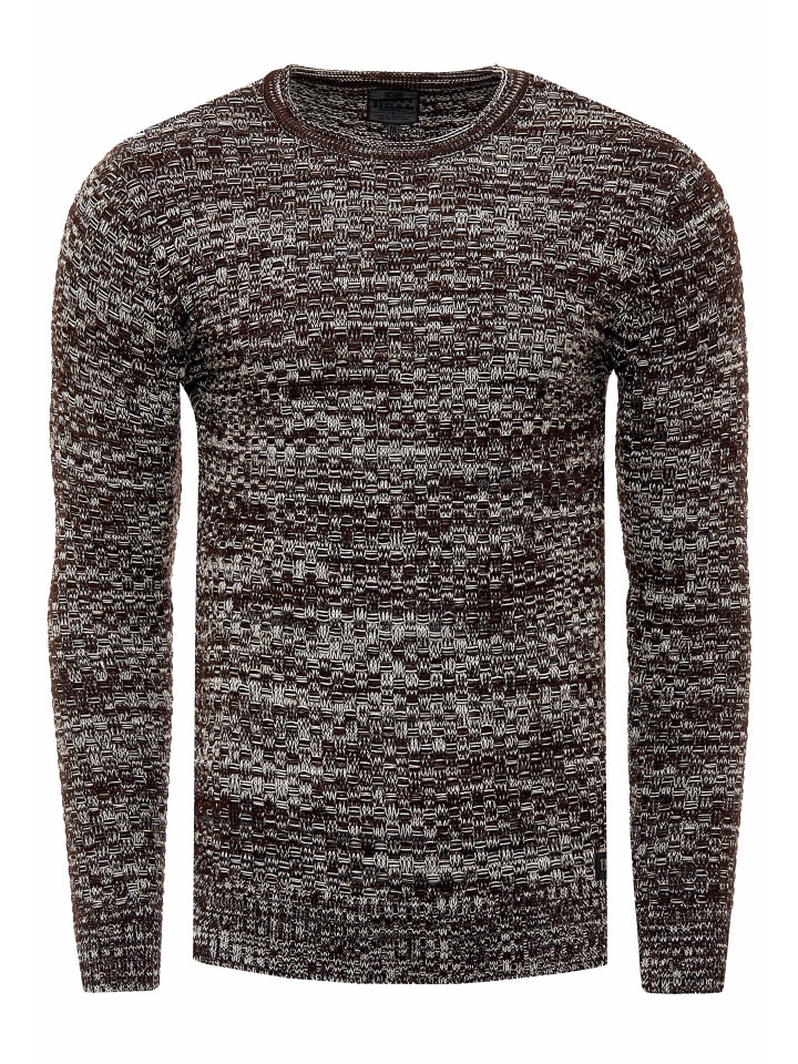 

Вязаный свитер с круглым вырезом коричневого цвета Rusty Neal