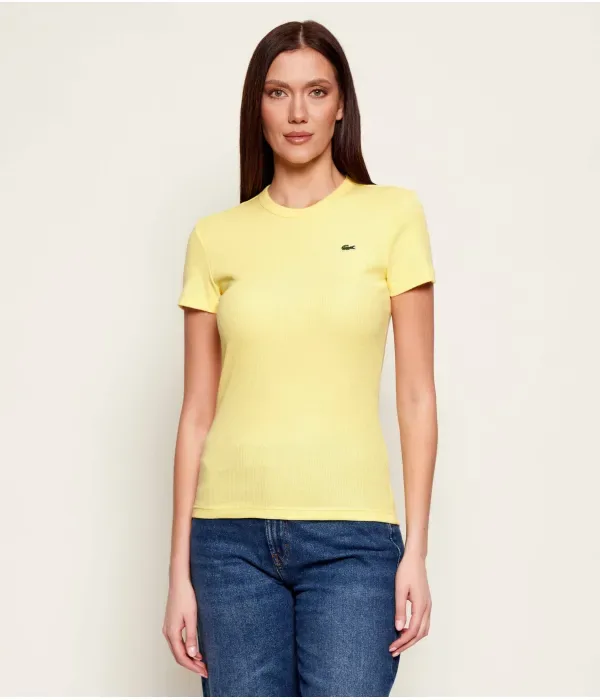 Футболка Lacoste slim fit, приталенный покрой, желтый