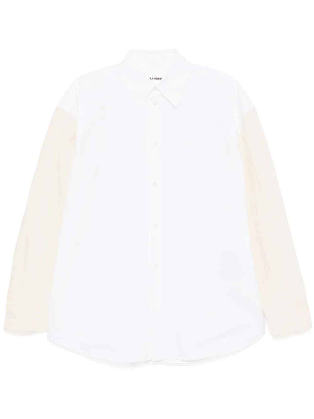 

Бархатная рубашка в технике пэчворк JIL SANDER, белый
