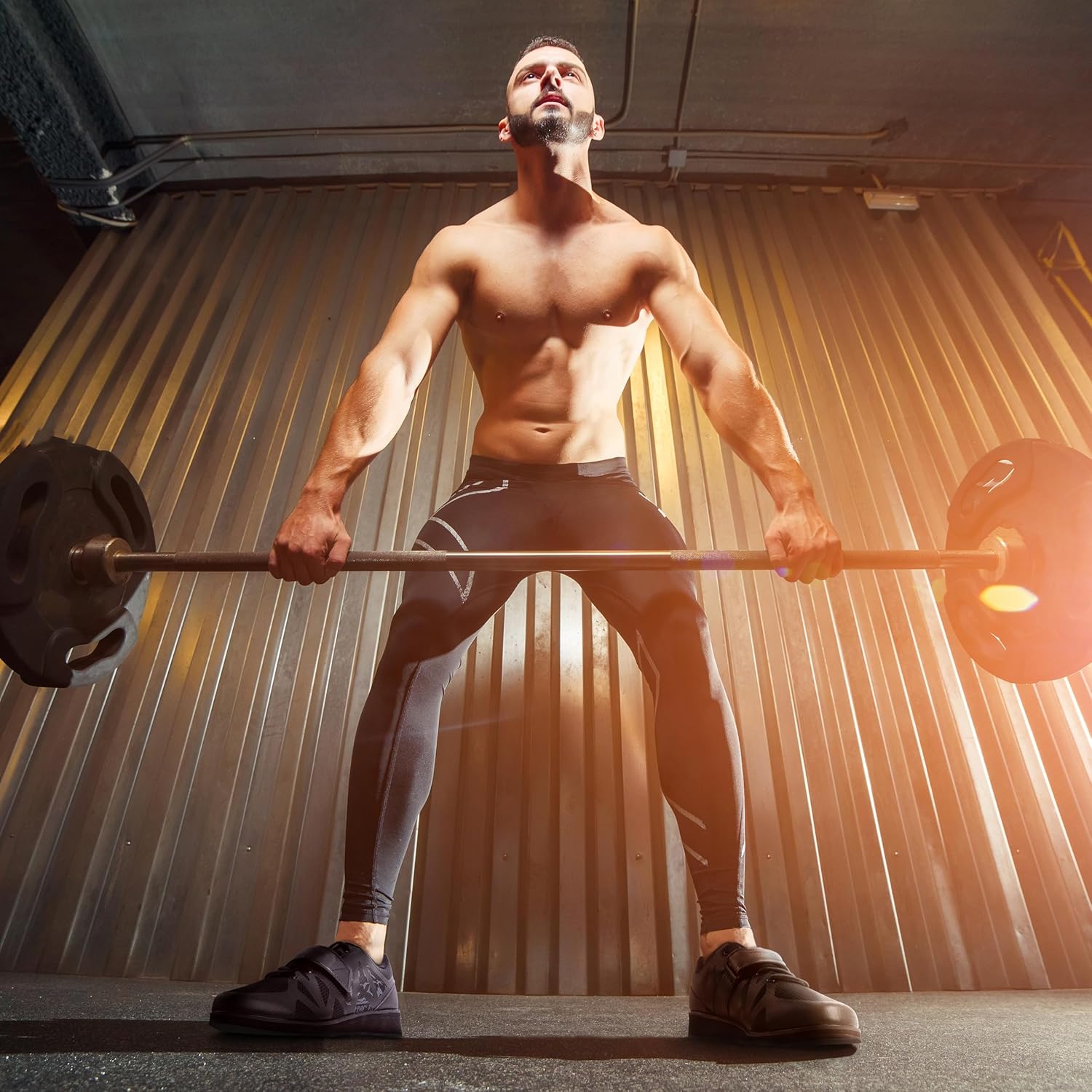 Nordic Lifting MEGIN Тяжелоатлетические ботинки - Обувь для зала с приподнятым каблуком для пауэрлифтинга, тяжелой атлетики и силовых тренировок - Тренировочные ботинки с нескользящей подошвой для мужчин, черный — фото 2