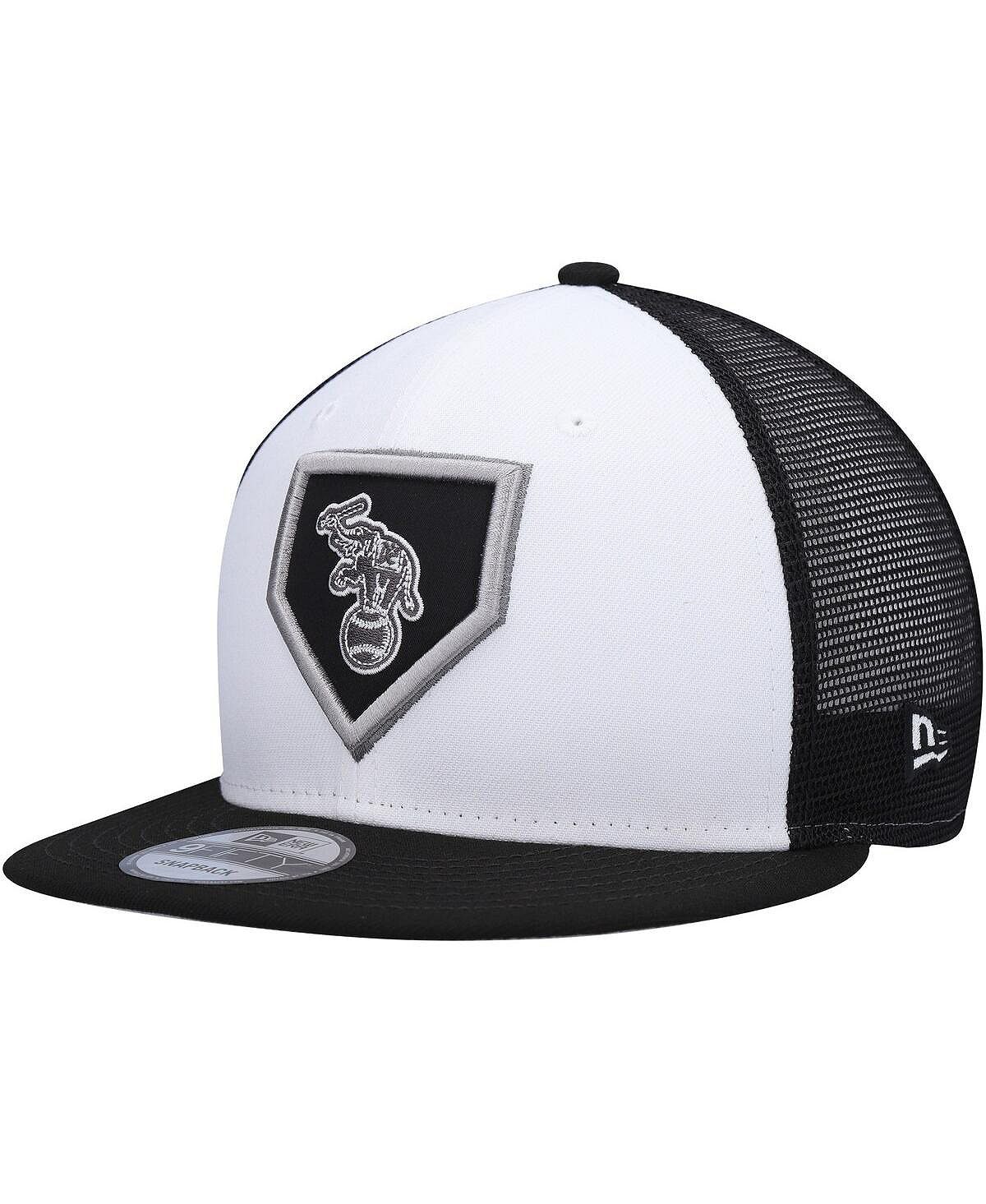 

Мужская бело-черная кепка Snapback Oakland Athletics 2022 Clubhouse Trucker 9FIFTY New Era