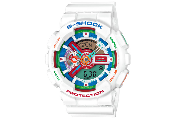 

Мужские часы Casio GA-110MC-7A серии Liquid Crystal/Analog Dual Display белые