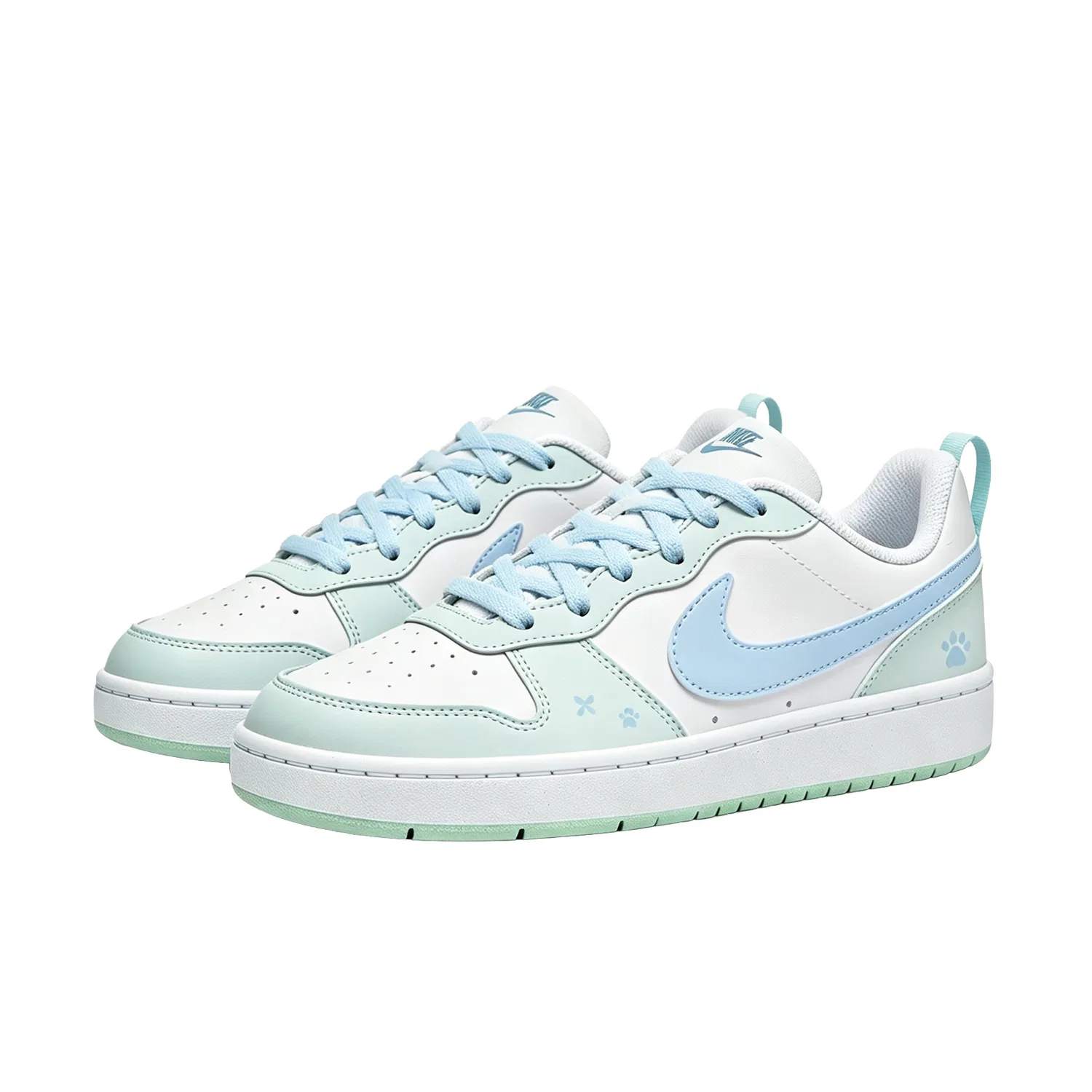 Кроссовки для скейтбординга Court Borough Teal Cream Claw Kids, сине-зеленые Nike, White — фото 4