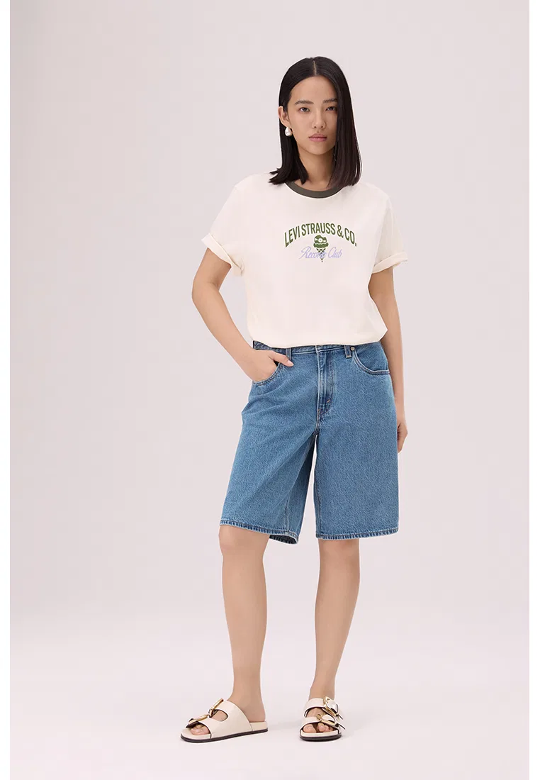 Джинсовые шорты, свободный крой, Levi's, мультиколор