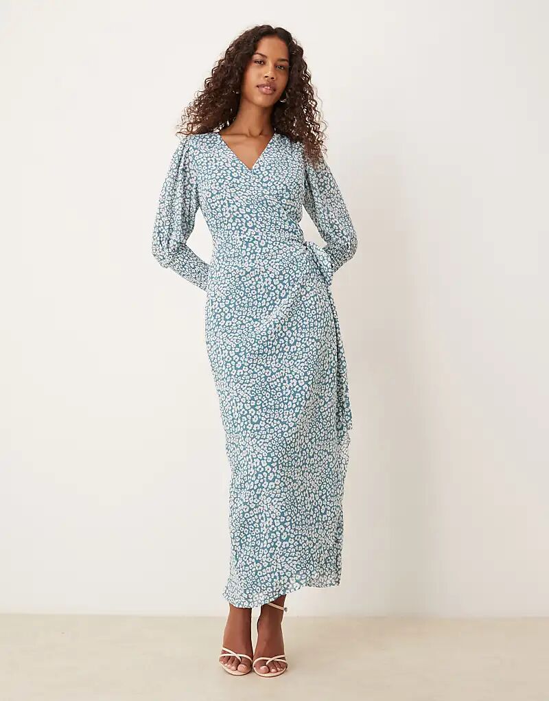 

Glamorous платье миди Wrap с зеленым леопардовым принтом