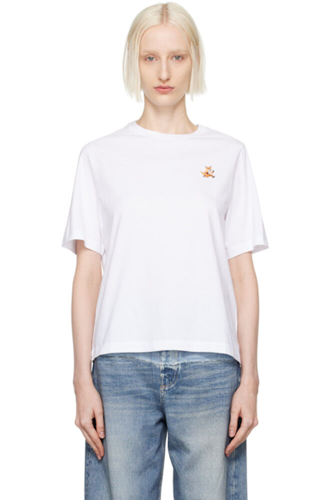 

Белая футболка с нашивкой Speedy Fox Comfort Maison Kitsuné