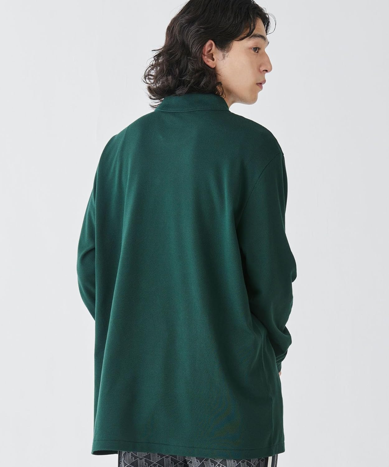 Официальная поло-рубашка Lacoste Original Fit с длинным рукавом, модель L1312, темно-зеленый — фото 4