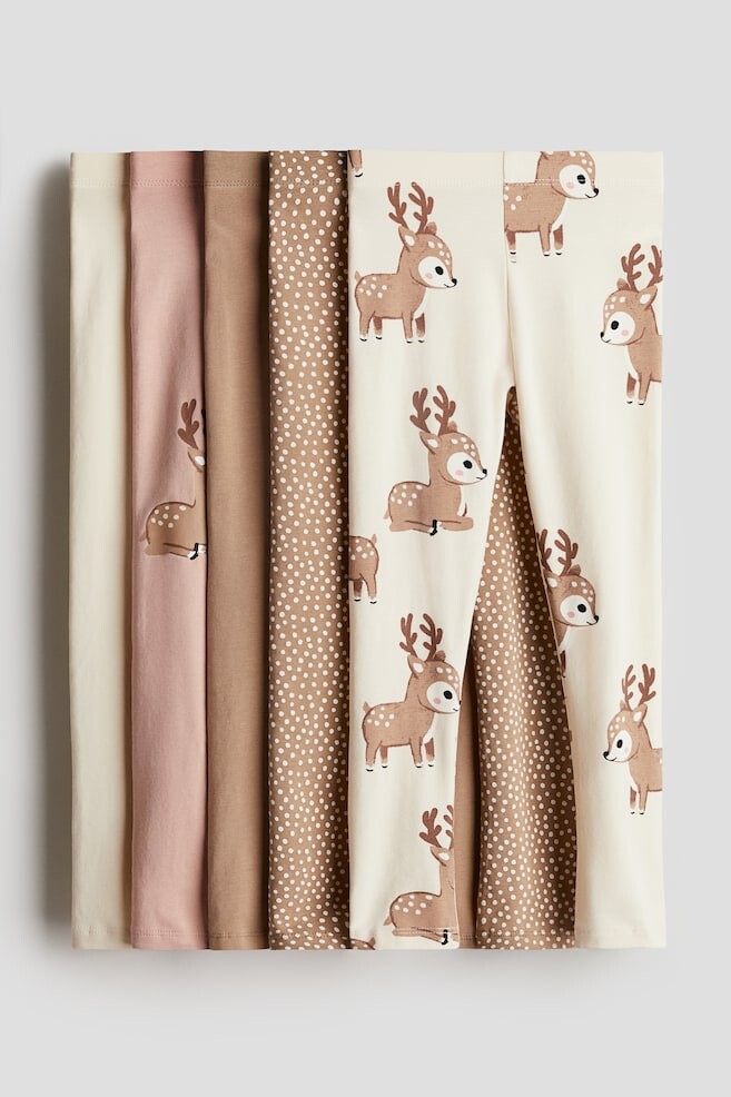

Упаковка из 5 хлопковых леггинсов H&M, бежевый