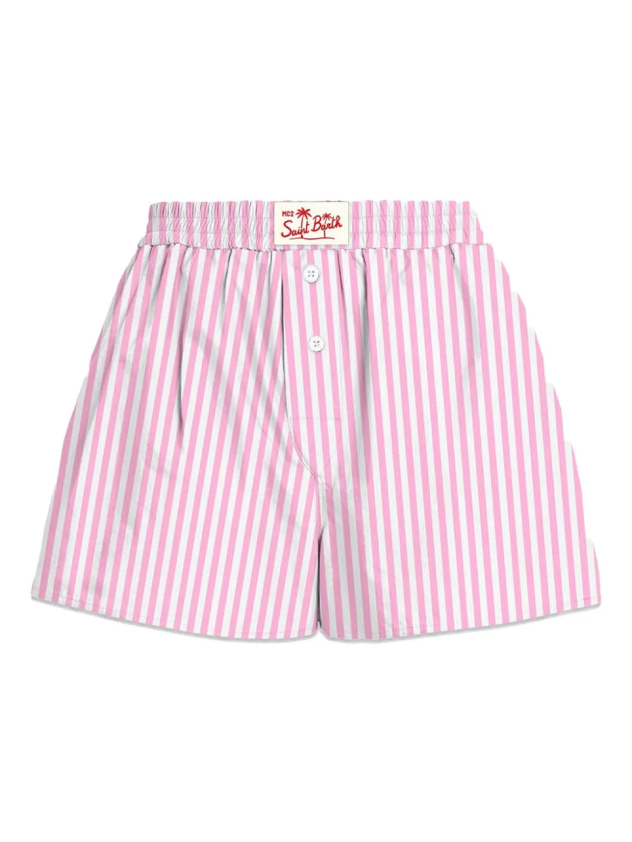 

MC2 Saint Barth Kids полосатые шорты на пуговицах, розовый