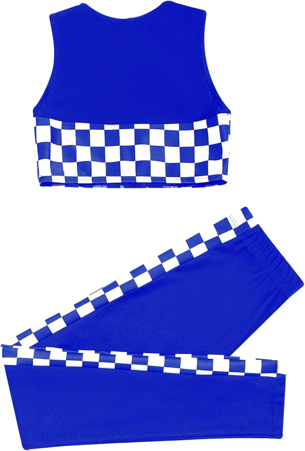Детский спортивный костюм из полиэстера Jugaoge, топ и леггинсы, Royal Blue — фото 4