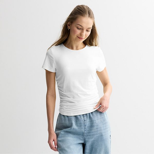 

Топ с коротким рукавом и боковой шнуровкой для подростков Pink Republic, Modern White