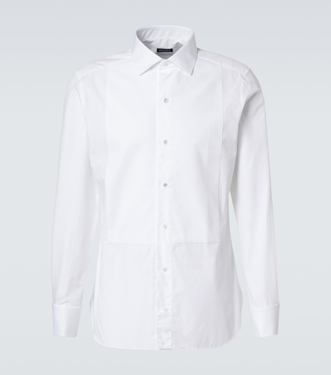 

Хлопковая смокинговая рубашка Zegna, Optical White