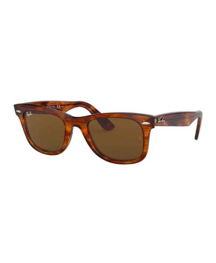 

Классические солнцезащитные очки Wayfarer с гаванскими полосками Ray-Ban, коричневый