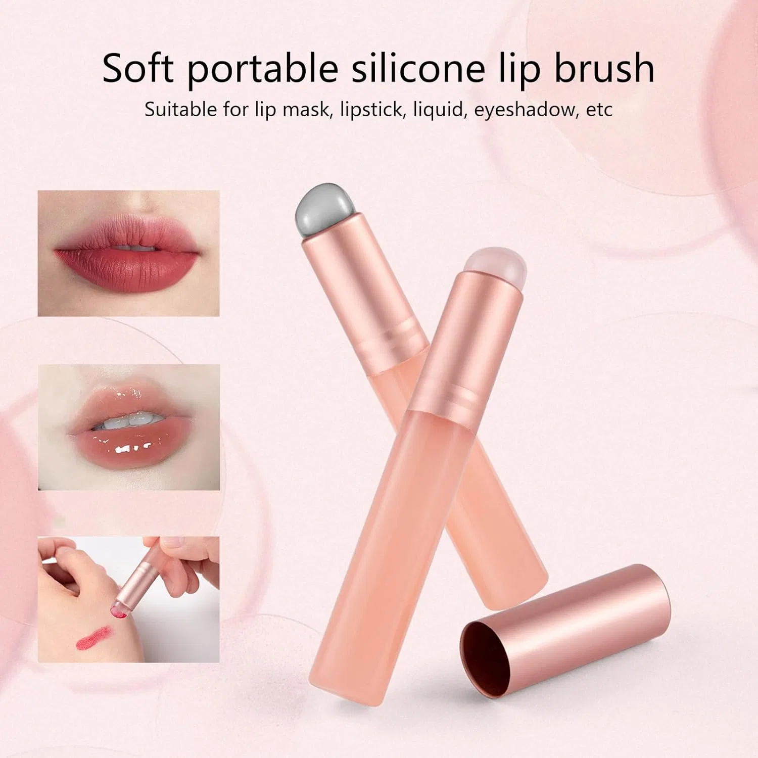 Кисть для губ Silicone Lip Brush Ywmsfl прозрачный черный — фото 2