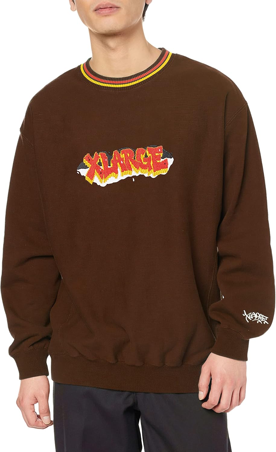 

Мужская толстовка с круглым вырезом и принтом граффити Xlarge, коричневый