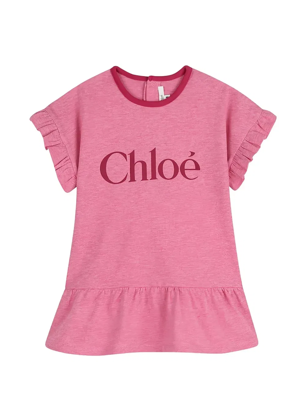 Платье с рюшами и логотипом Chloé Kids, розовый