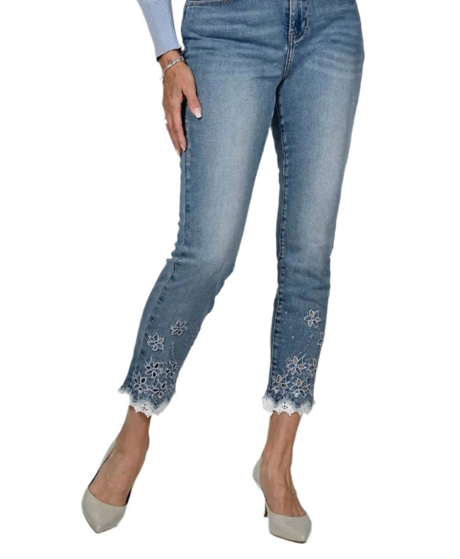 

Джинсы с пайетками укороченные Denim Frank Lyman, Denim