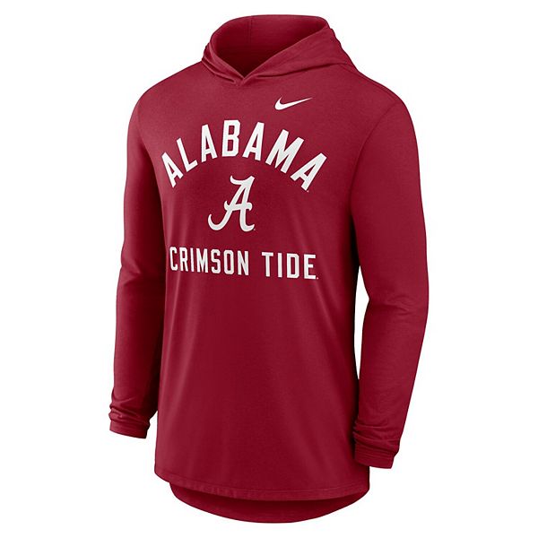 Мужская малиновая толстовка с капюшоном Alabama Crimson Tide classic arch tri-blend Nike — фото 3