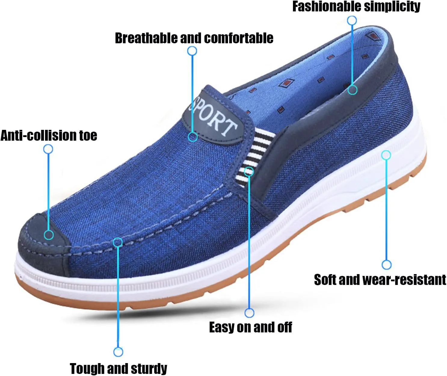 

Мужские легкие повседневные слипоны из холста, удобные лодочные мокасины с нескользящей мягкой подошвой, кроссовки для ходьбы Cubicbee, серый