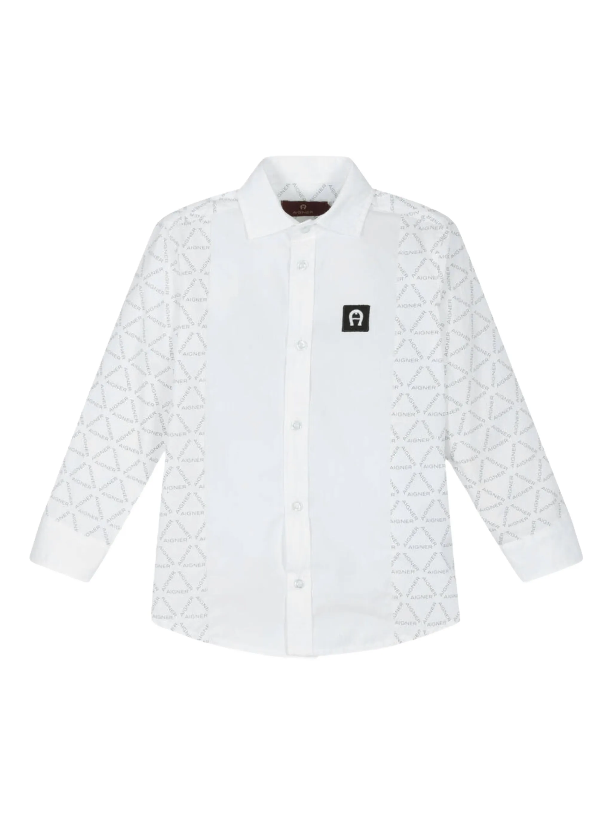 

Рубашка с длинными рукавами и узором Aigner Kids, белый