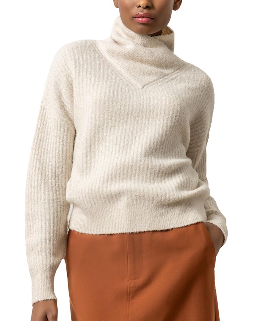 

Лила П ребристый свитер с запахом из смесовой шерсти Lilla P, белый