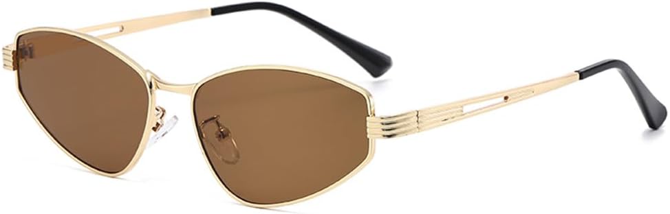 

Панк-солнцезащитные очки в металлической оправе для женщин, модные очки для активного отдыха и велоспорта, мужские солнцезащитные очки с цветными линзами, очки с защитой от УФ-излучения KTUCN, Brown