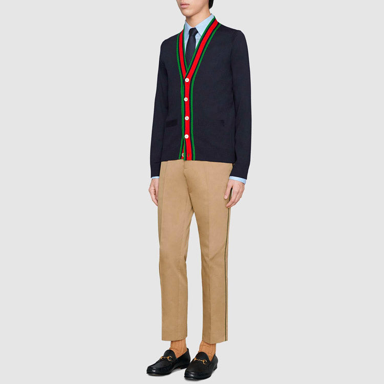 Кардиган Gucci Knit Wool Cardigan 'Blue' 576806-XKAUL-4548, темно-синий — фото 2
