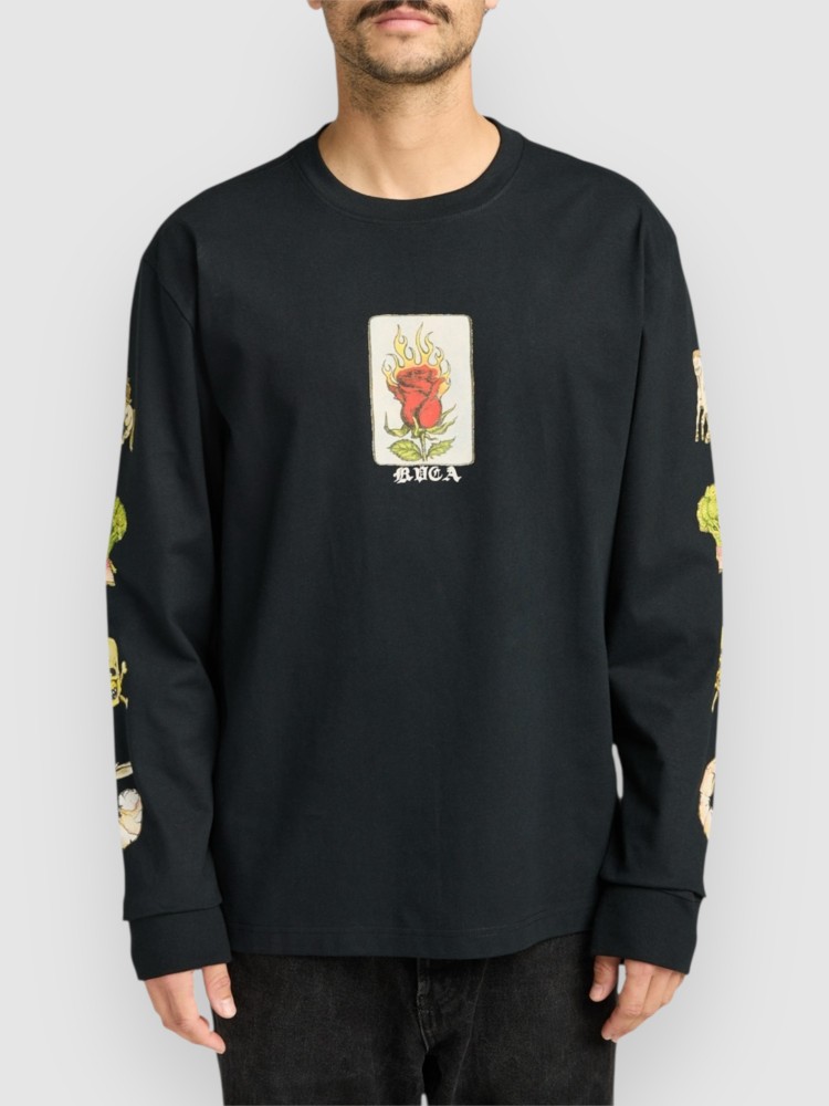 

Лонгслив RVCA Ksl Longsleeve, black, Черный, Лонгслив RVCA Ksl Longsleeve, black