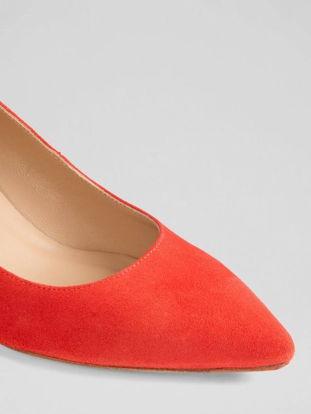 Туфли-лодочки Audrey на низком каблуке из замши L.K.Bennett, Red-aurora Red — фото 3