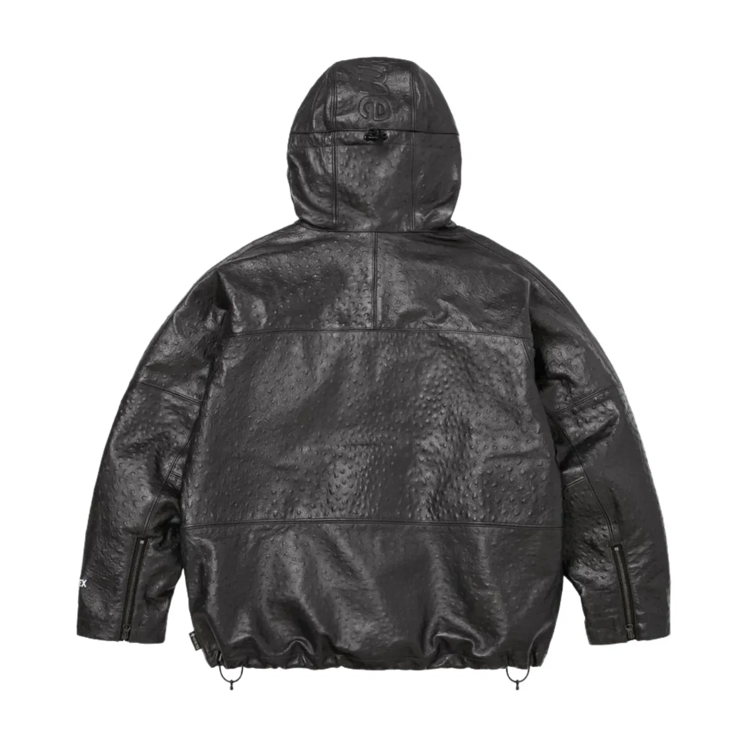 Куртка Supreme SS26 из кожи с тиснением под страусиную кожу GORE-TEX, черная, SUP-SS26-124-BLK — фото 3
