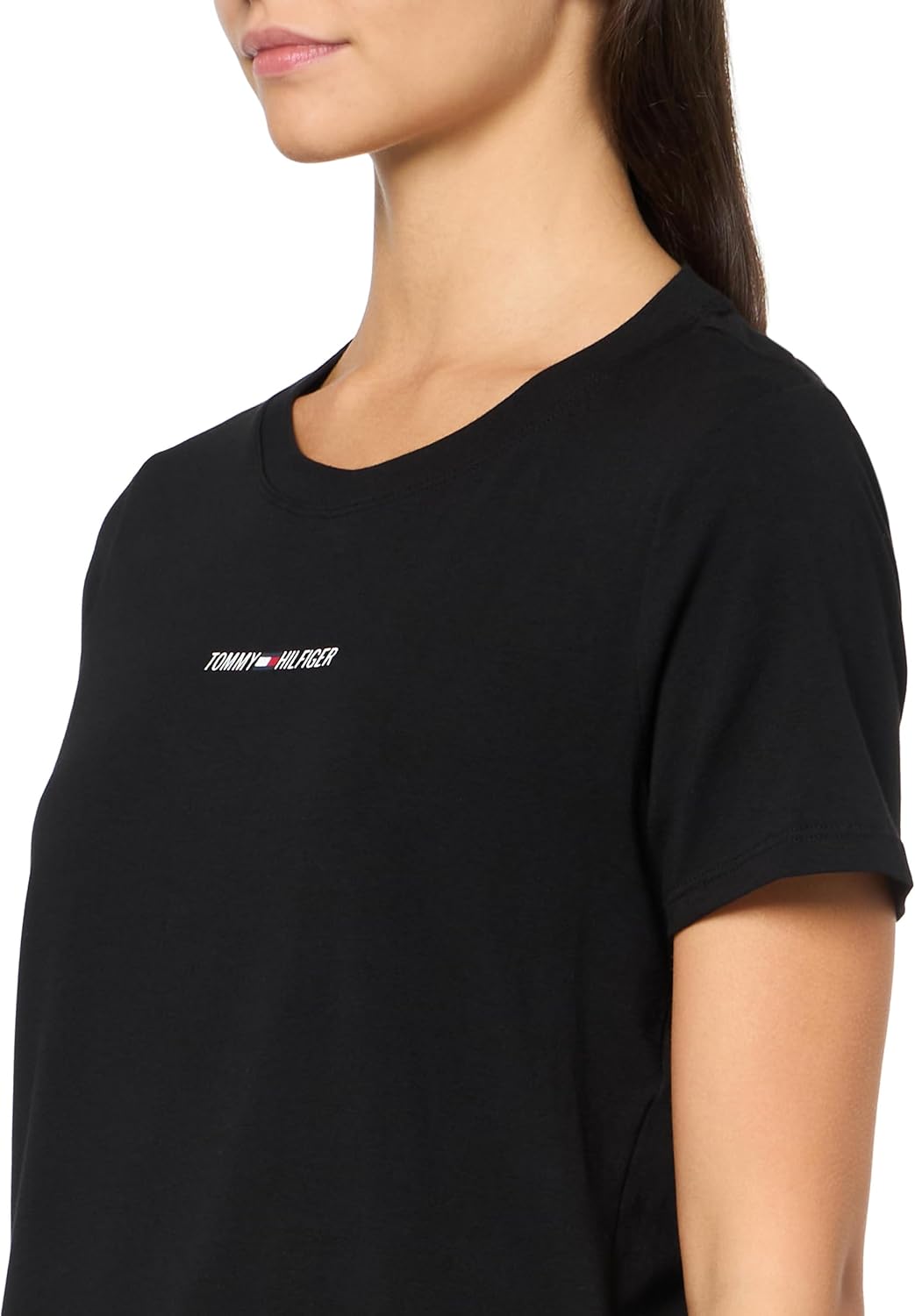 Женская футболка с микрологотипом Tommy Hilfiger, Black — фото 3