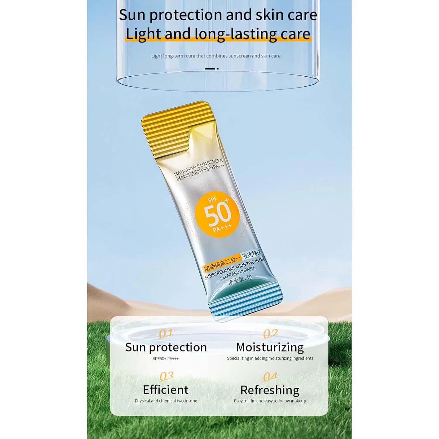 Мини-солнцезащитный крем SPF 50+ в дорожном формате (50 шт.) Nthfecg, 1 Piece. — фото 3