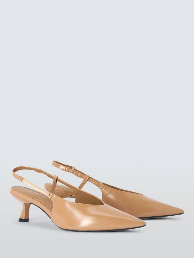 Кожаные туфли Deal Essential на среднем каблуке с открытым мысом и ремешком John Lewis, Camel — фото 3