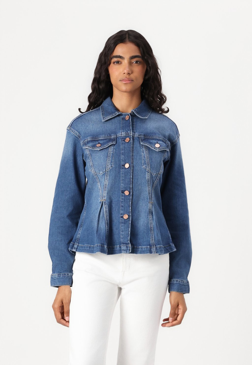 

Джинсовая куртка PLEATED CINCH JACKET PARSONS GAP, синий