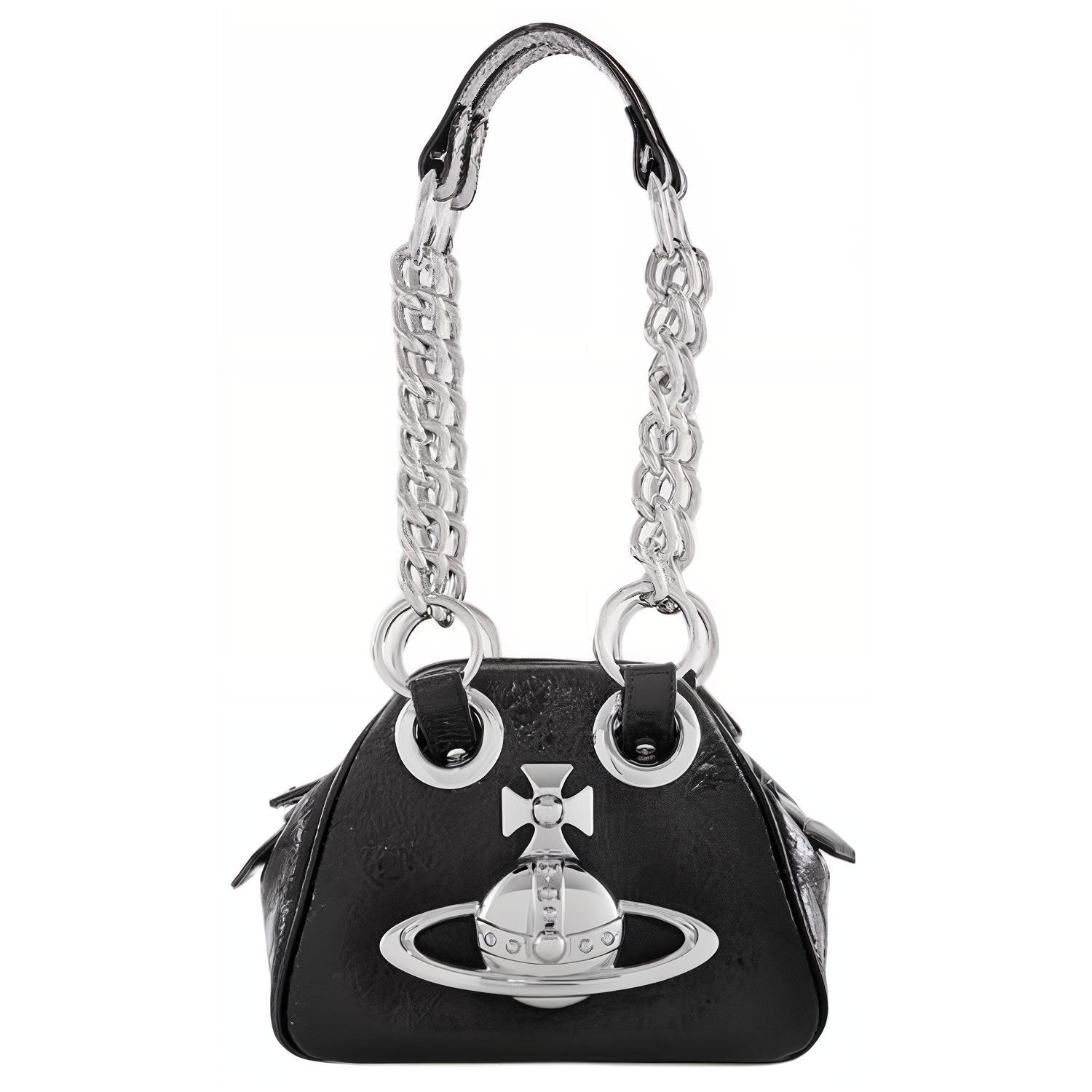 

Vivienne Westwood Кожаная женская сумка через плечо черного цвета