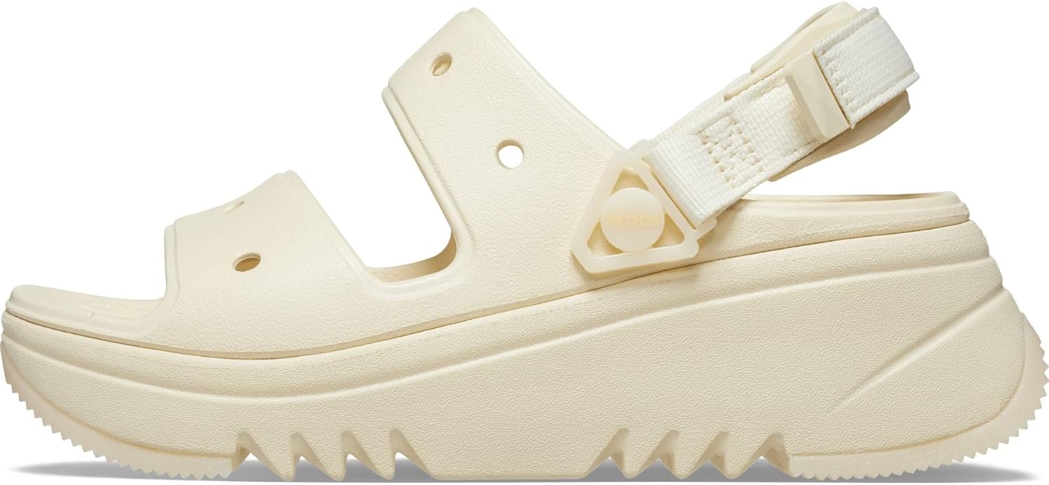 Сандалии Crocs Classic Hikercape унисекс на платформе - массивная платформа - ремешок сзади - верх с двумя ремешками, Vanilla — фото 4
