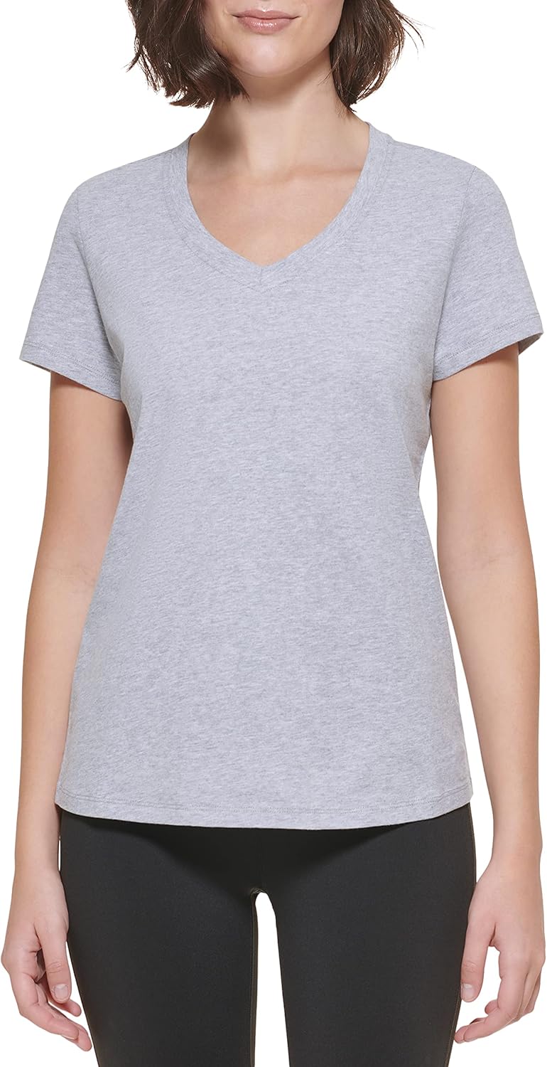 

Женская однотонная футболка Calvin Klein с V-образным вырезом и коротким рукавом, Pearl Heather Grey, Белый, Женская однотонная футболка Calvin Klein с V-образным вырезом и коротким рукавом, Pearl Heather Grey