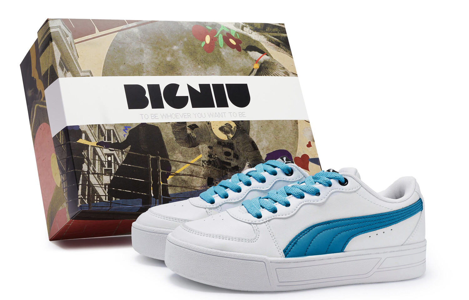 

Кроссовки Puma Skye Skateboarding Shoes Women's Low-top White/Blue, белый/синий