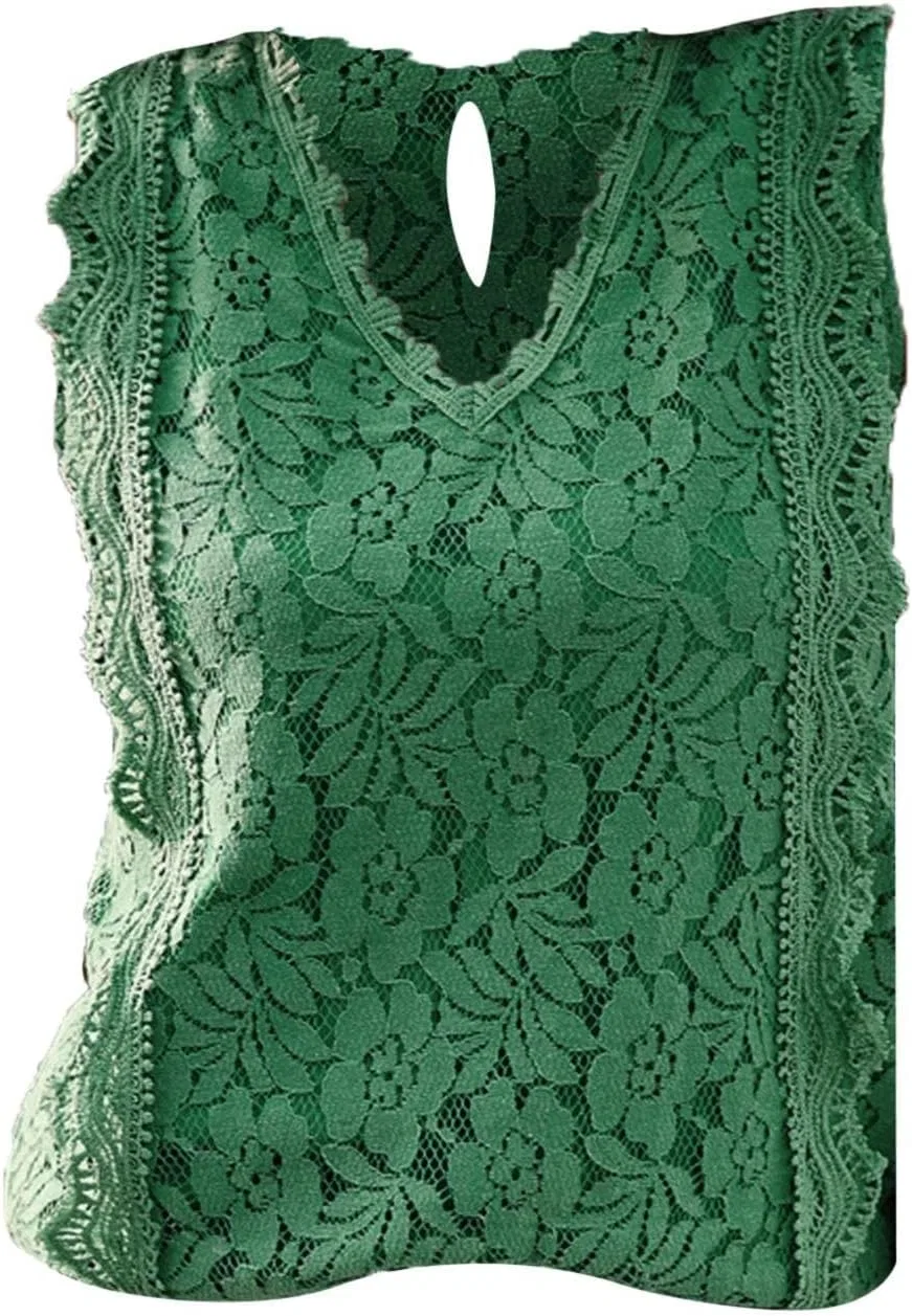 Блуза, топ с кружевом, женская, Party Clothes for Lady, зеленый