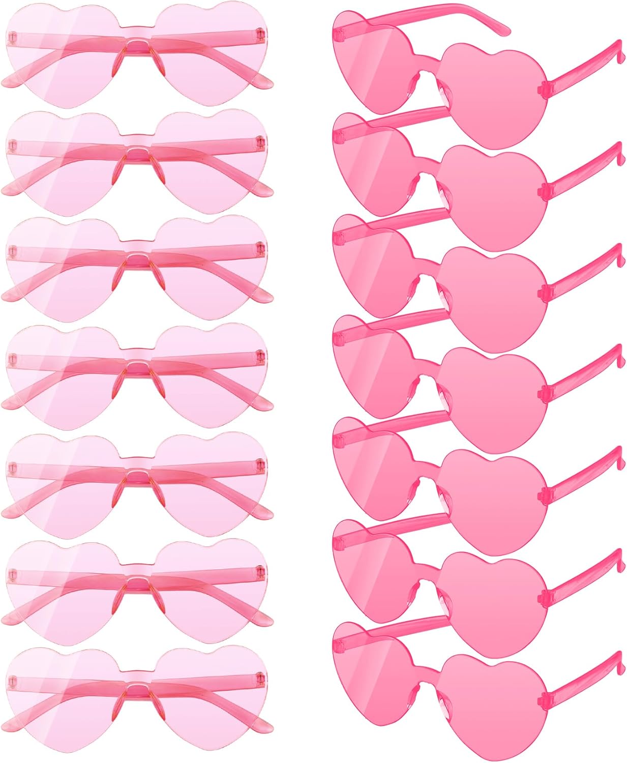

Набор из 14 солнцезащитных очков в форме сердца, солнцезащитные очки в форме сердца, очки в форме сердца оптом для женщин, радужные солнцезащитные очки ко Дню святого Валентина STPIYFZU, Pink and Rose