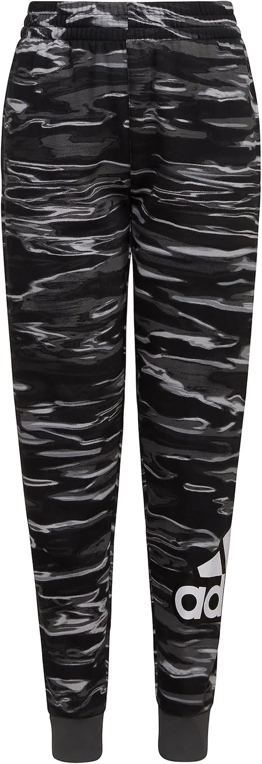 Детские спортивные флисовые брюки-джоггеры Adidas, Black (New)