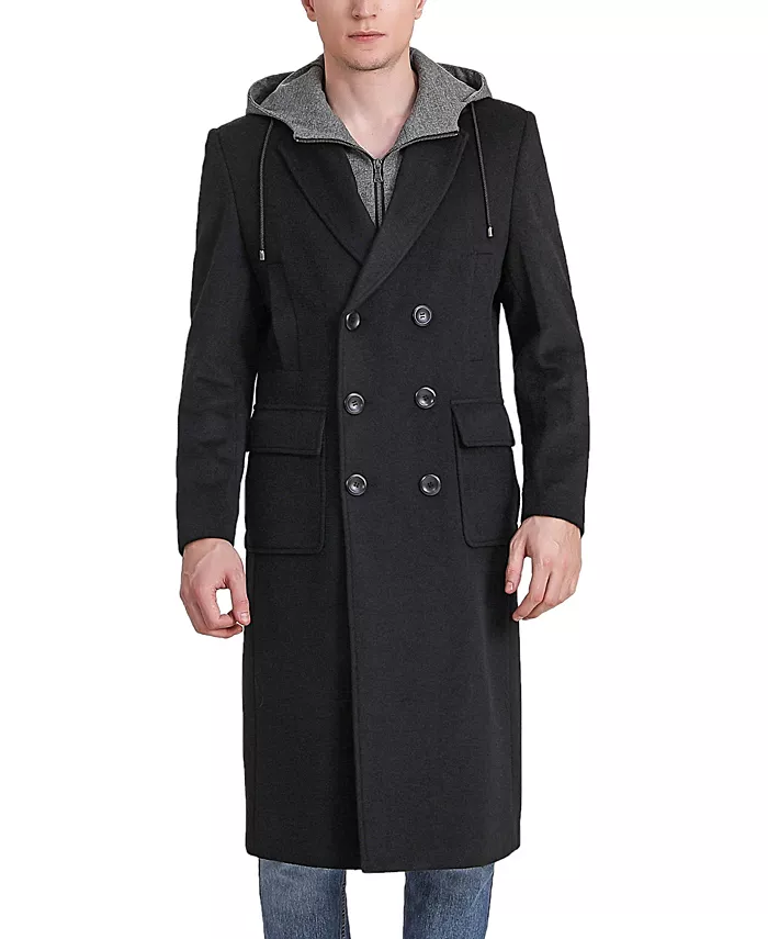 

Мужское длинное пальто для прогулок Holmes из шерстяной смеси Landing Leathers, черный