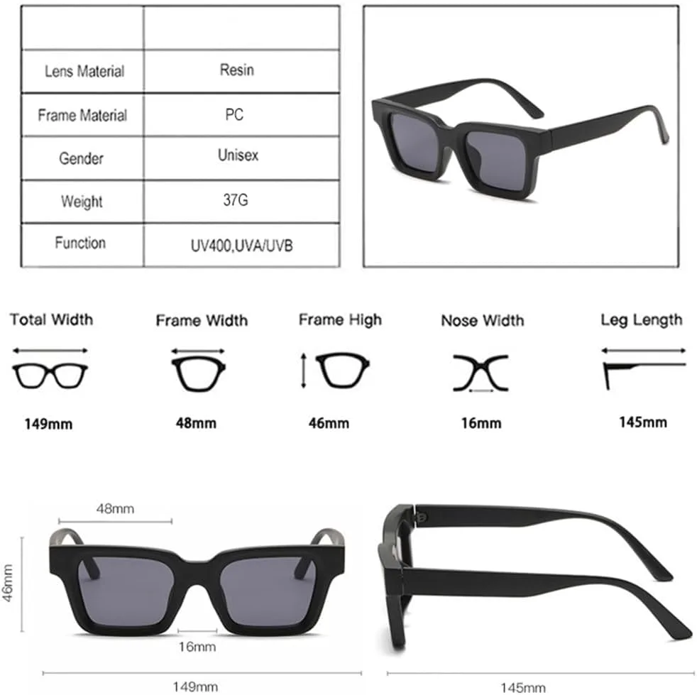 

Женские солнцезащитные очки Square Jelly Color 2027, модные желто-синие очки с защитой от УФ-излучения UV400, трендовые мужские солнцезащитные очки MTZJH, Black Blue