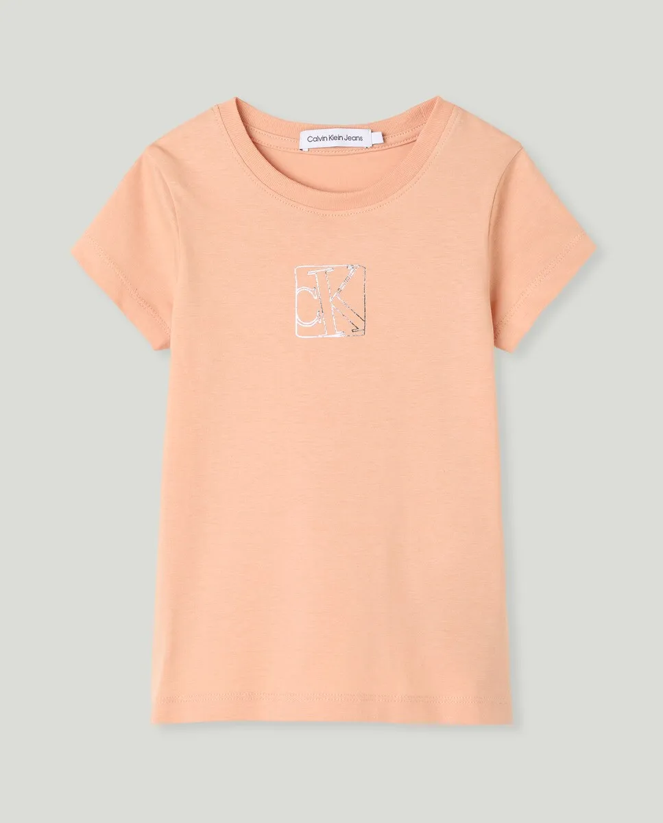 

Футболка для девочки с коротким рукавом Calvin Klein, цвет Salmón