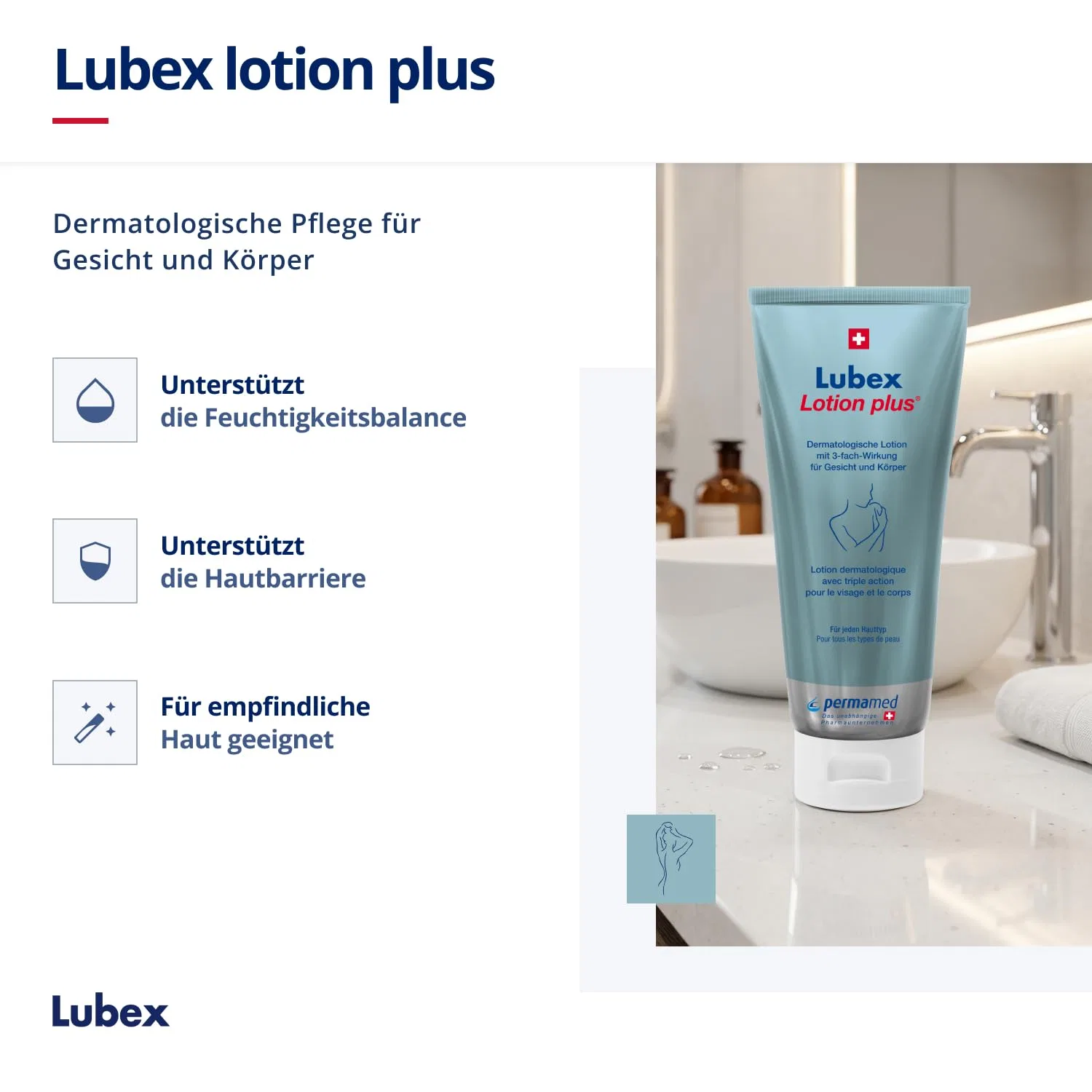 Дерматологический лосьон «Lubex lotion plus» для лица и тела, 200 мл Lubex Anti-Age — фото 2