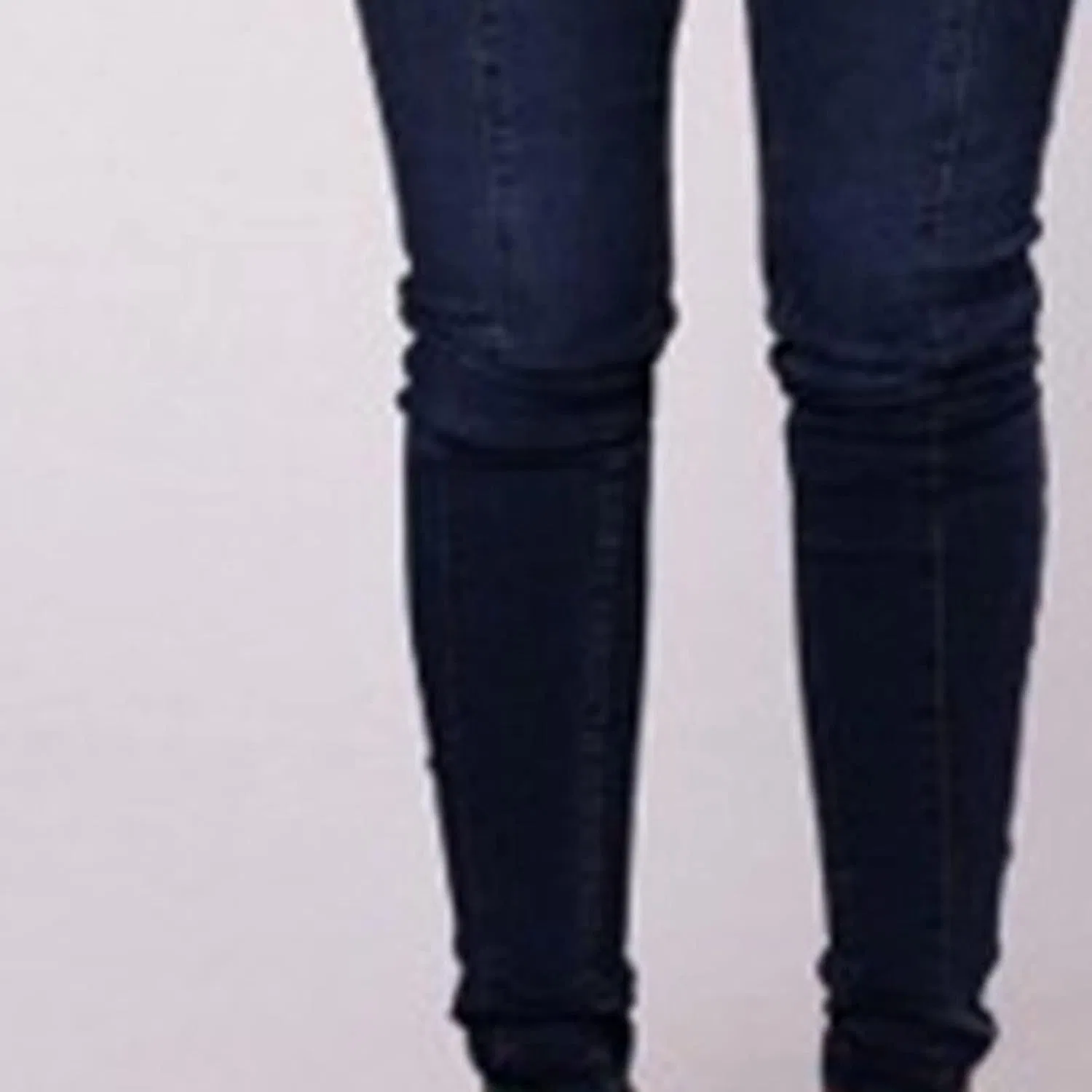 Джинсы скинни, высокой посадки, темно-синие — фото 4