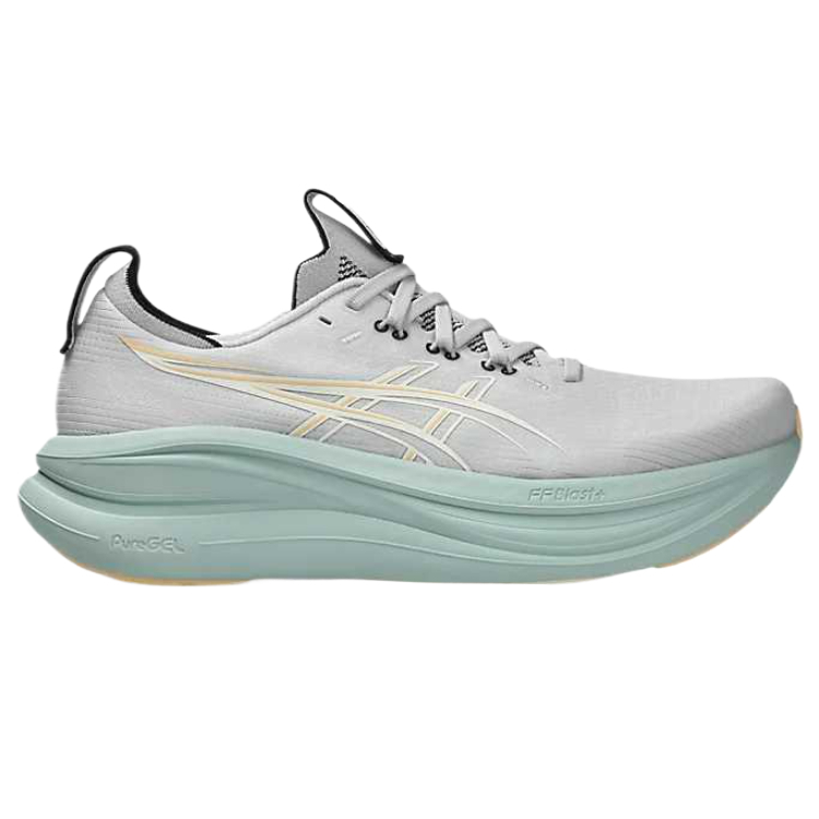 Кроссовки для бега мужские GEL NIMBUS 28 с технологиями Fabric Cushioning, Breathable, Moisture Wicking и HYBRID GRIP ASICS, cloud серый/бежевый — фото 3