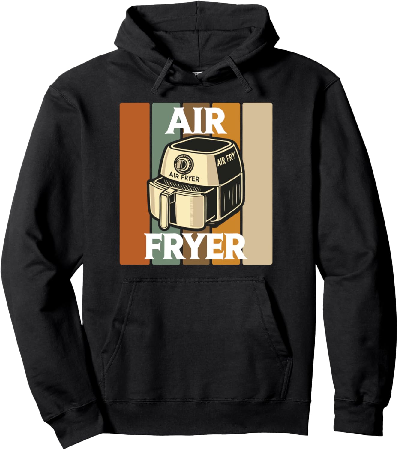 

Худи в стиле ретро с изображением куриных крылышек и надписью «Мастер приготовления в аэрогриле» Air Fryer Fanatics, черный