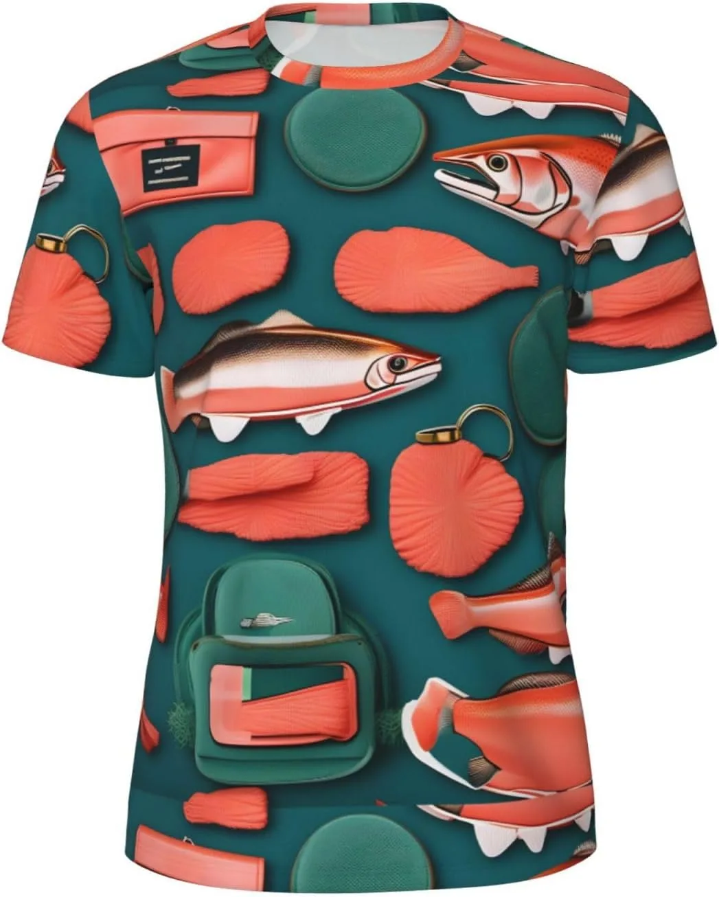 

Футболка мужская с принтом Salmon Pattern для бега и тренировок DRTGEDS