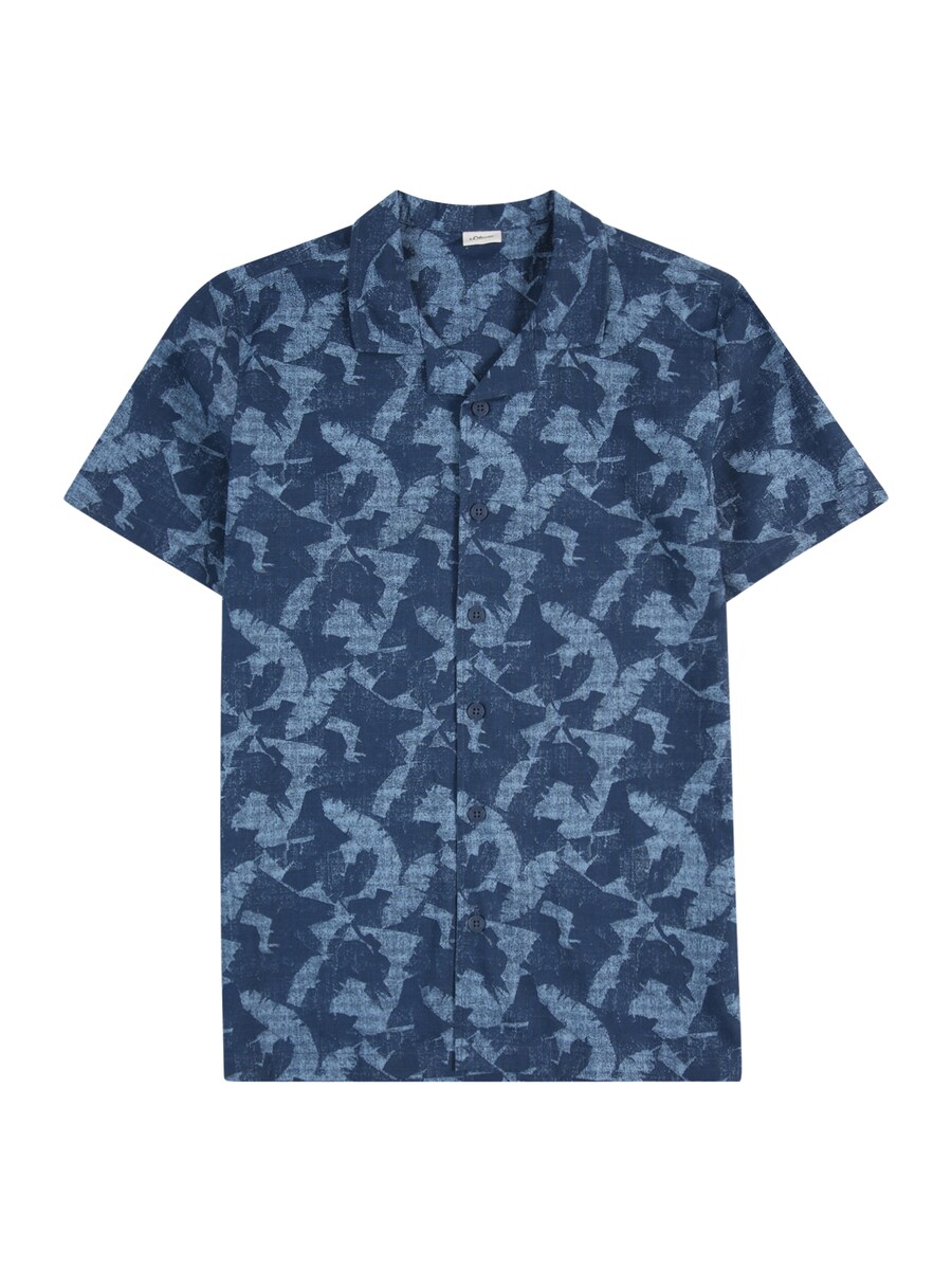 

Рубашка на пуговицах классического кроя s.Oliver, цвет Navy/Smoke blue